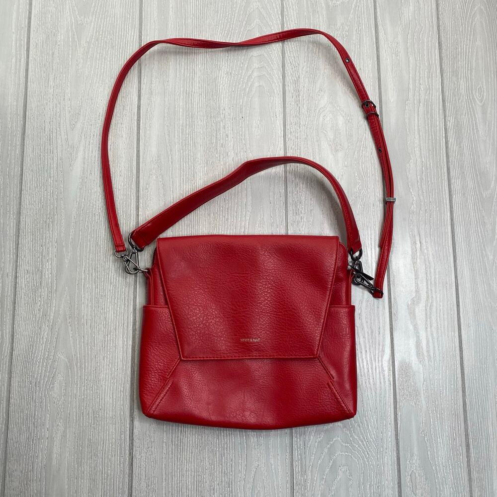Matt & Nat Women's Cherry Red Dwell EEHA Vegan Leather Crossbody Bag